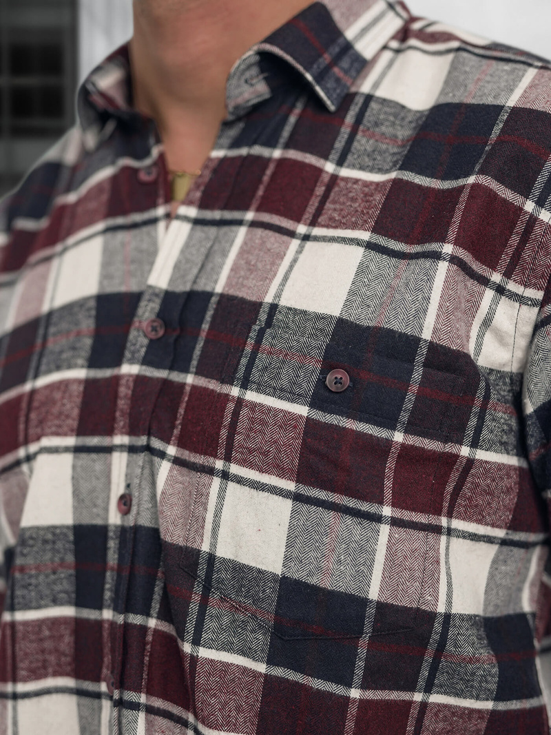 Herren Hemd Weinrot OZONEE V/V174Z