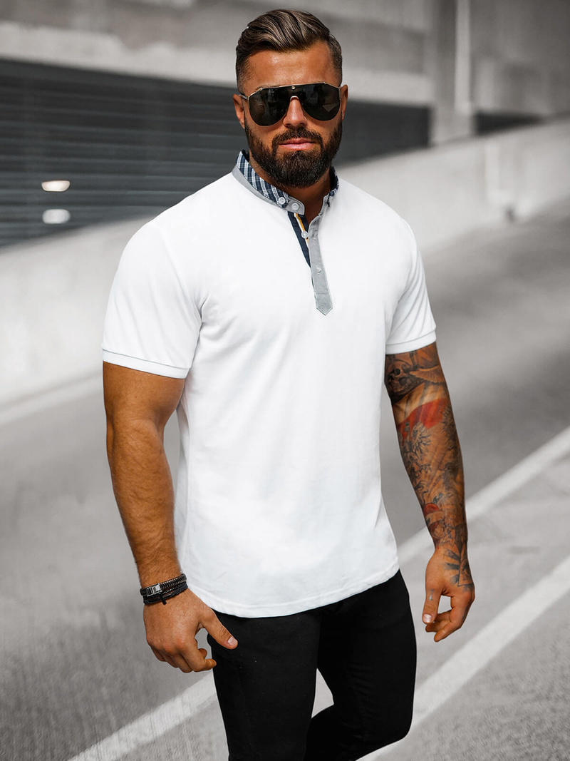 Herren Poloshirt Weiß OZONEE O/DA803