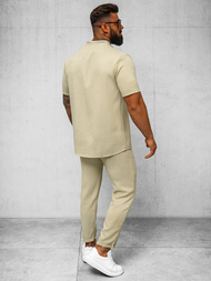 Herren Chino Hose Beige OZONEE O/K971SP