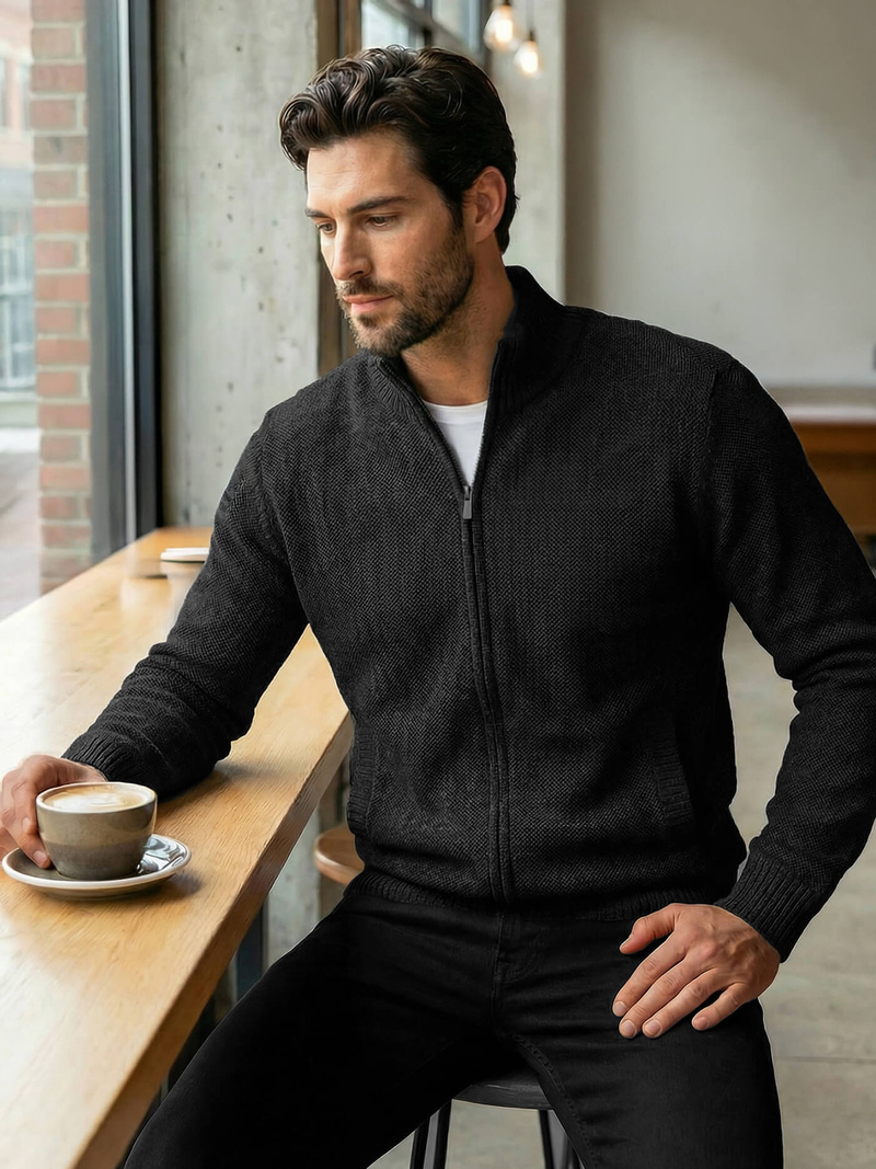 Herren Pullover Schwarz OZONEE JS/59B3611/3