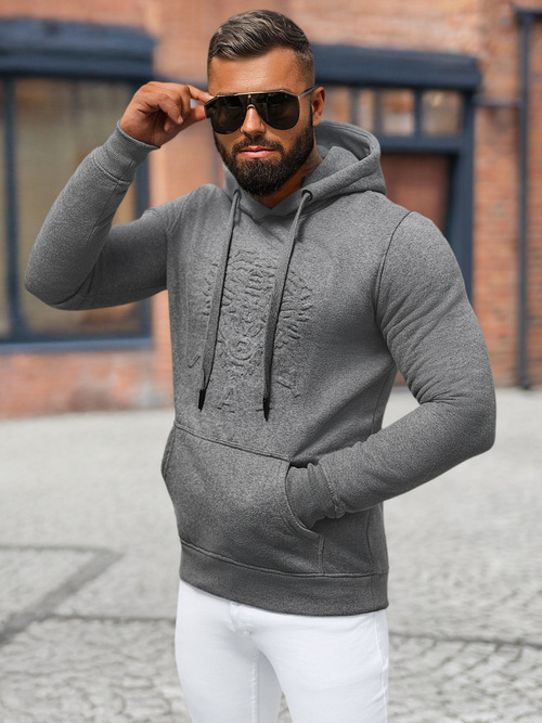 Herren Kapuzenpullover Anthrazit OZONEE NB/MF2012