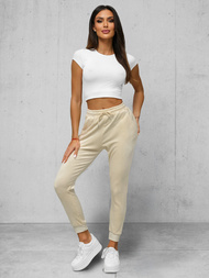 Damen Velours Sporthose Ecru OZONEE JS/8K1532/155