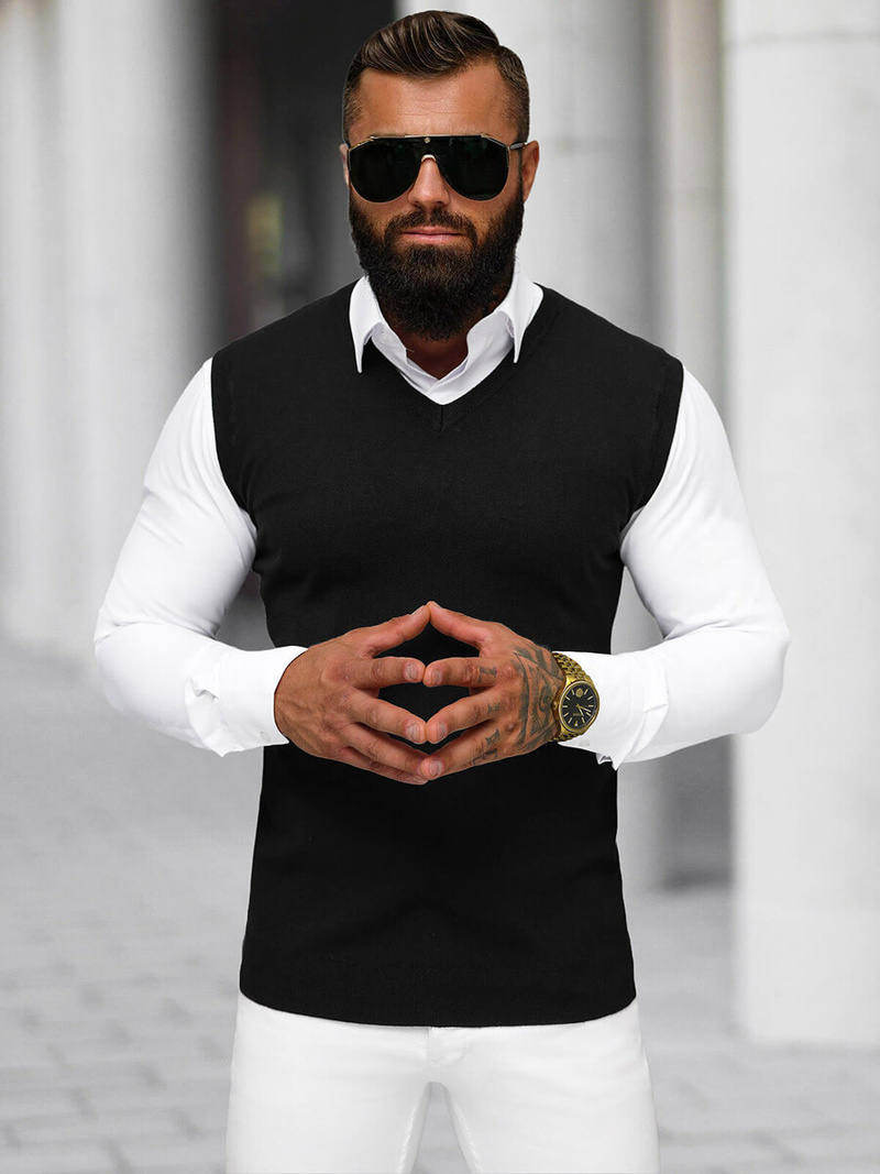 Herren Pullover Schwarz OZONEE NB/MM6005/4Z