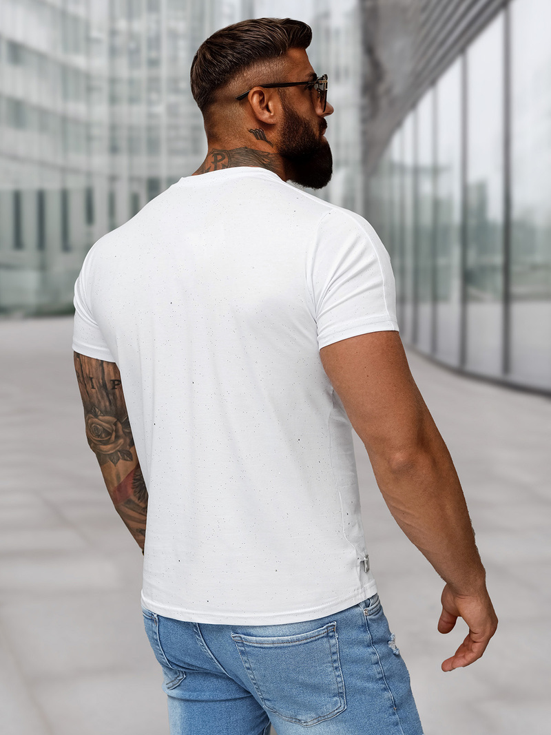 Herren T-shirt Weiß OZONEE O/QQ1388