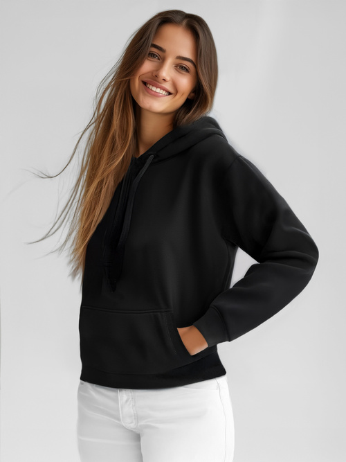 Damen Kapuzenpullover Schwarz OZONEE JS/W02Z