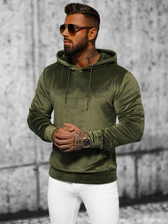 Herren Velours Kapuzenpullover Khaki OZONEE JS/8B1170/29