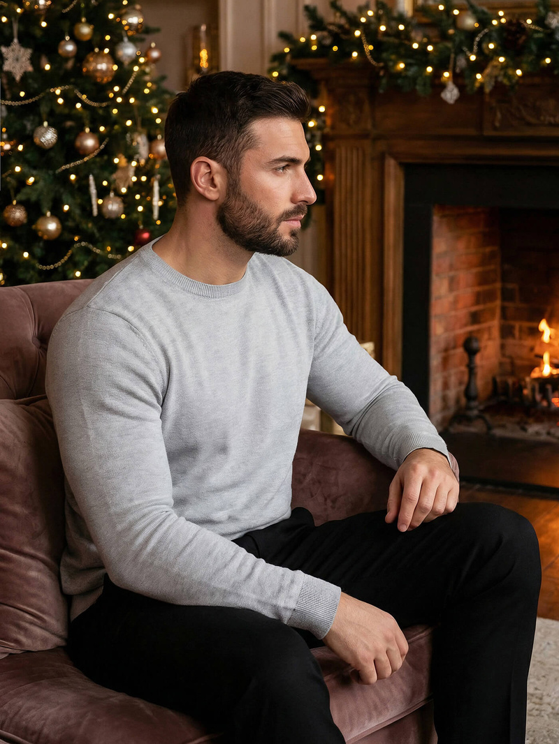 Herren Pullover Grau OZONEE NB/MMB602/2Z