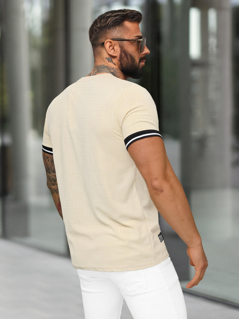 Herren T-shirt Beige OZONEE O/QS11628