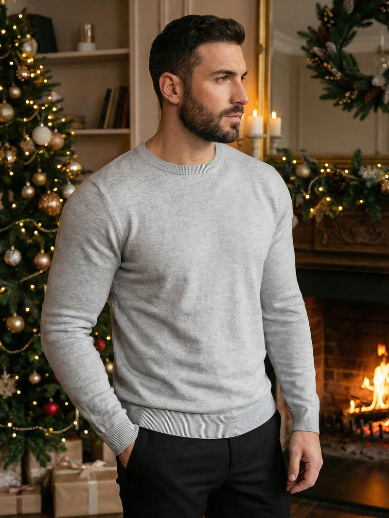 Herren Pullover Grau OZONEE NB/MMB602/2Z