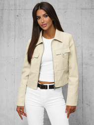 Damen Lederjacke Beige OZONEE O/G117Z