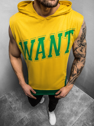 Herren Tank Top mit Kapuze Gelb OZONEE B/60042Z