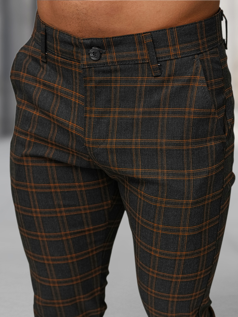 Herren Chino Hose Anthrazit OZONEE DJ/5632Z