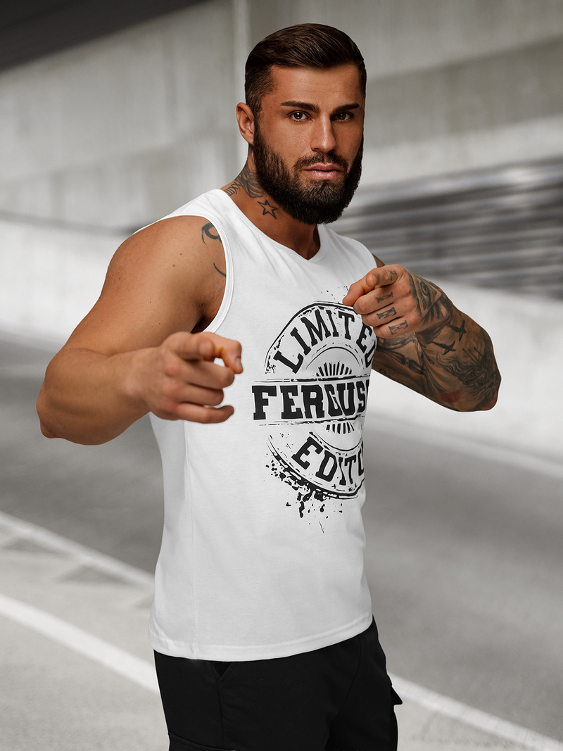 Herren Tank Top Weiß OZONEE JS/8B1725/1Z