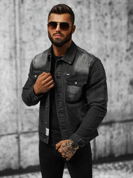 Herren Jeansjacke Schwarz OZONEE NB/MJ521N