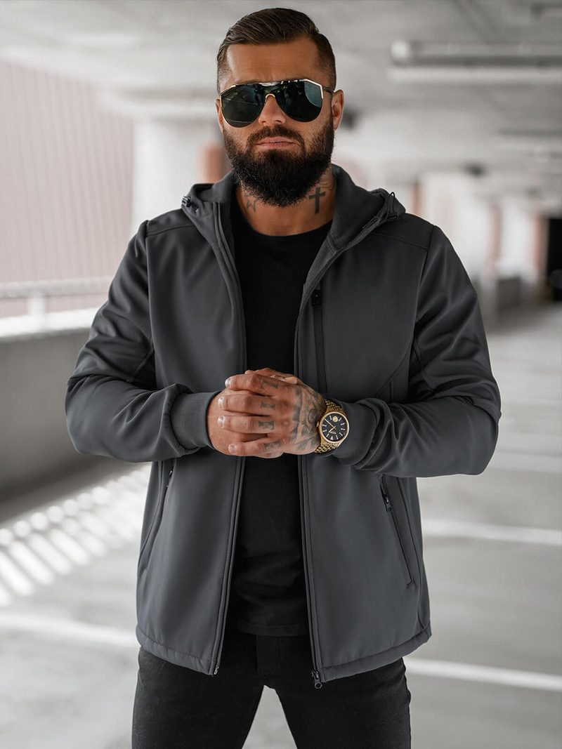 Herren Übergangsjacke Dunkelgrau OZONEE JS/27B6529/5Z