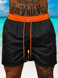 Herren Badeshorts Schwarz/Orange OZONEE JS/17K561/6