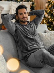 Herren Velours Sportanzug Anthrazit OZONEE JS/8C1169/6Z