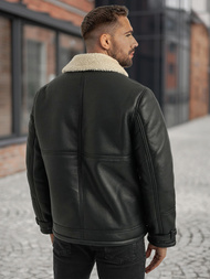 Herren Lederjacke Schwarz OZONEE JS/11Z8271