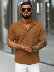 Herren Kurzarmhemd Braun OZONEE O/B2257