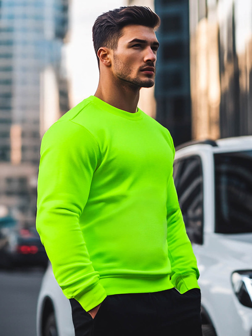 Herren Sweatshirt Grün-Neon OZONEE JS/2001-10Z