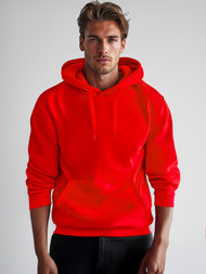 Herren Kapuzenpullover Rot OZONEE JS/2009Z