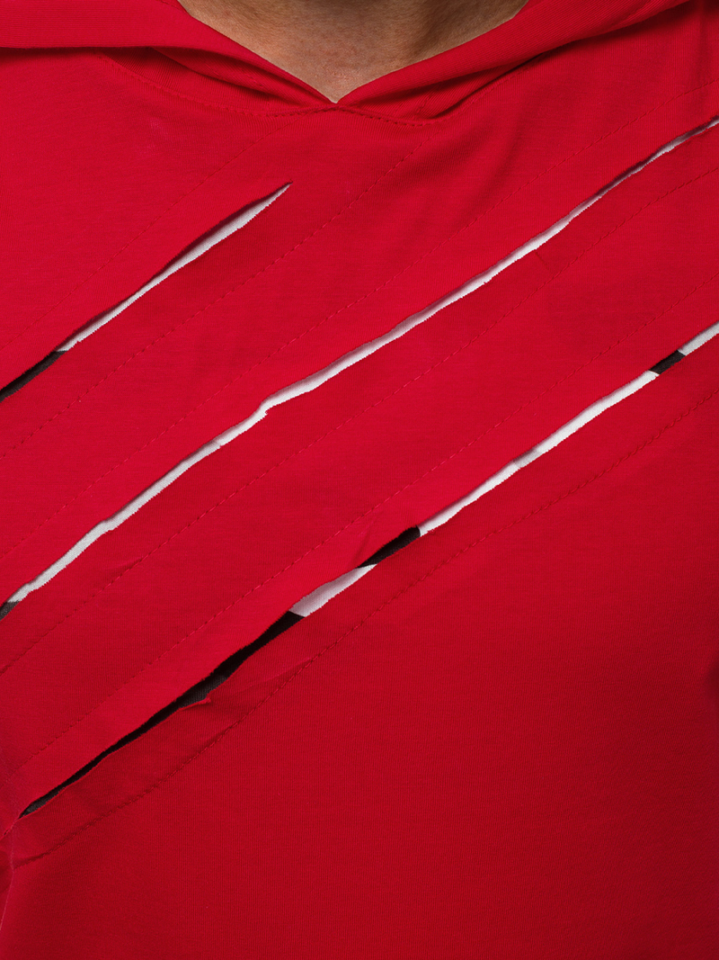 Herren Tank Top mit Kapuze Rot OZONEE O/1254Z