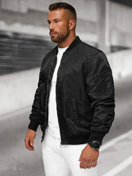 Herren Bomberjacke Schwarz OZONEE O/8905Z
