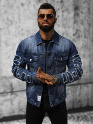 Herren Jeansjacke Dunkelblau OZONEE NB/MJ523BS