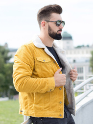 Herren Jeansjacke Gelb OZONEE JB/JP1179/4Z