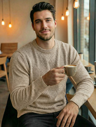 Herren Pullover Beige OZONEE JS/59B3607/155