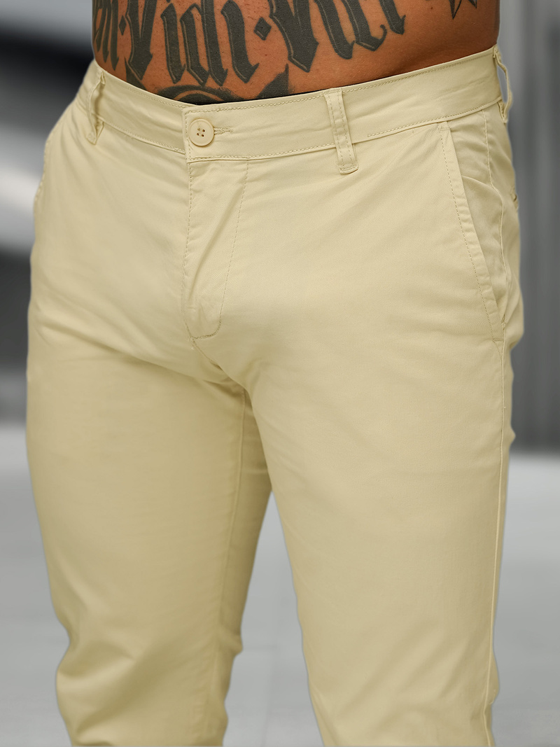 Herren Chino Hose Beige OZONEE BL/SK222/6