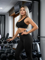 Damen Leggings Schwarz JS/17K580/3Z