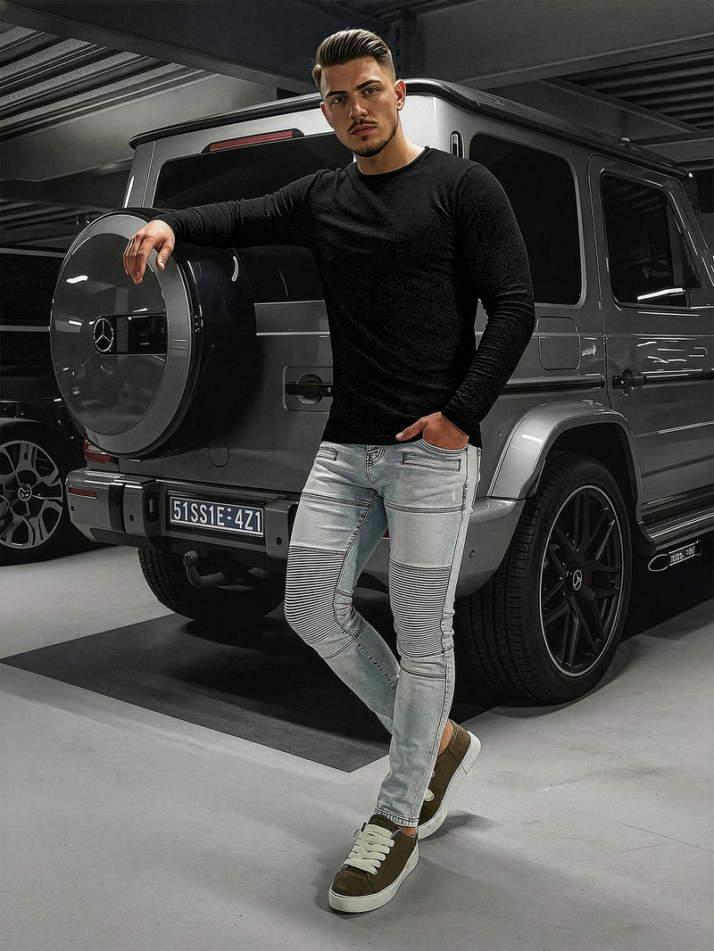 Herren Jeanshose Hellblau OZONEE O/EM8889Z