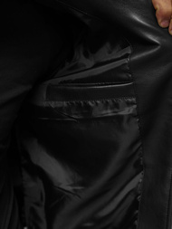 Herren Lederjacke Schwarz OZONEE JS/11Z8015