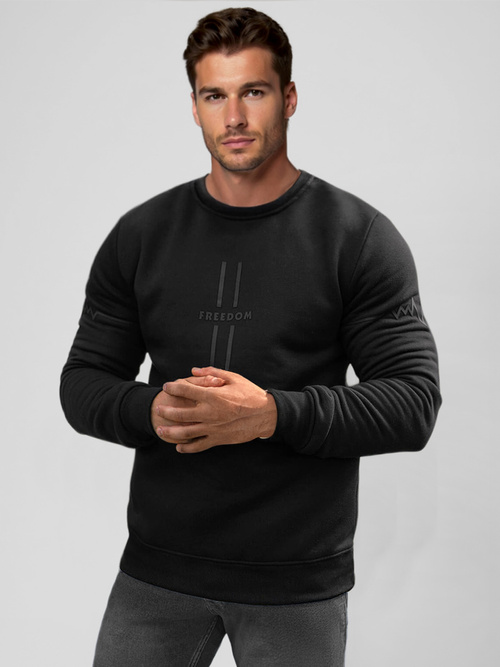 Herren Sweatshirt Schwarz OZONEE JS/8B1358/3Z