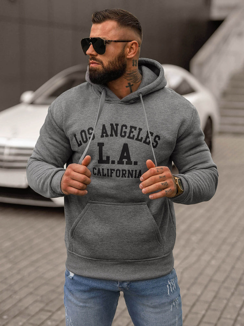 Herren Kapuzenpullover Dunkelgrau OZONEE JS/8B1356/5