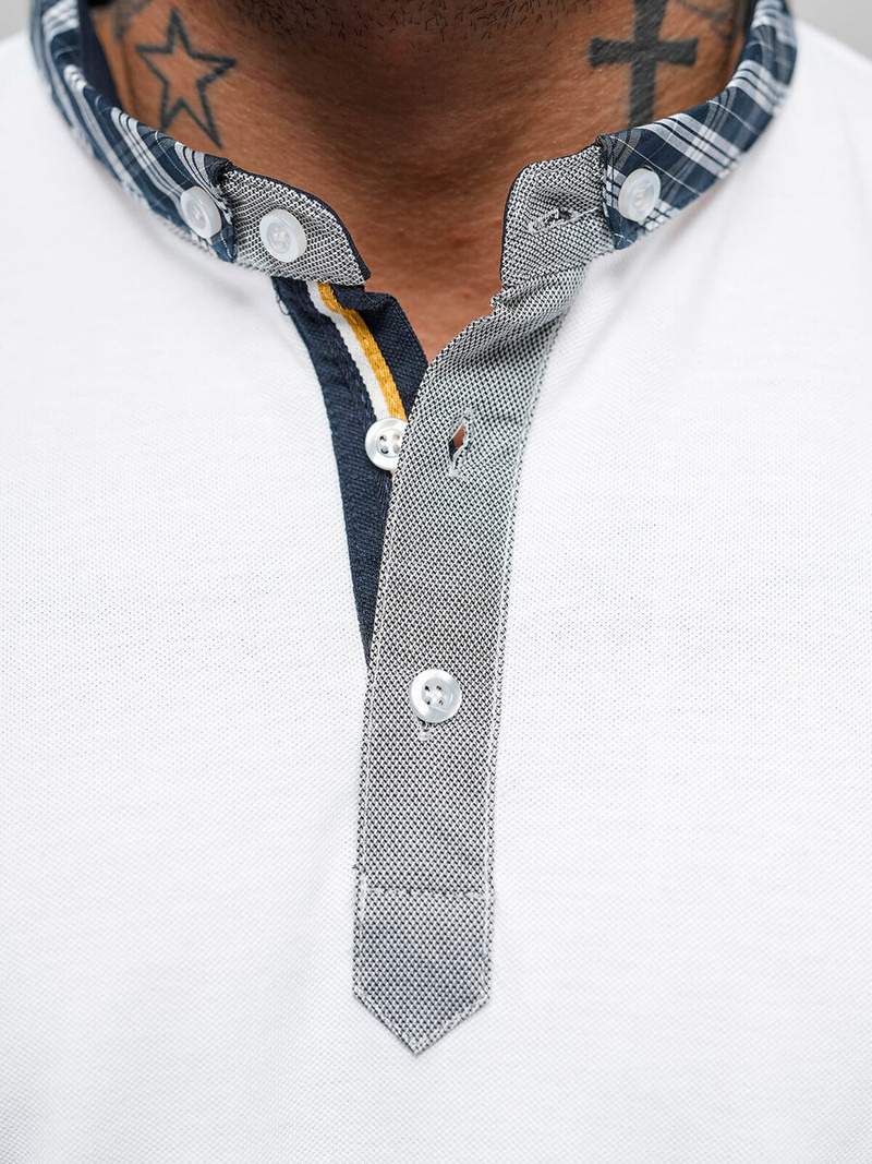 Herren Poloshirt Weiß OZONEE O/DA803