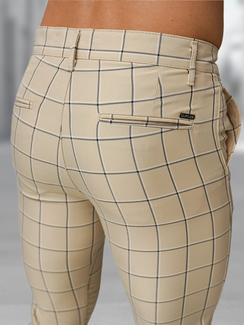 Herren Chino Hose Beige OZONEE DJ/5522Z