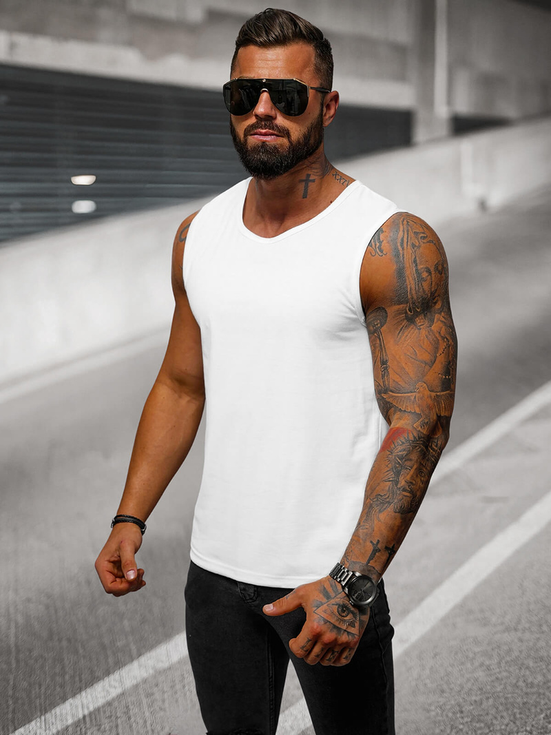 Herren Tank Top Weiß OZONEE JS/99001Z