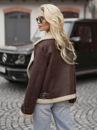 Damen Lederjacke Schokolade OZONEE JS/61M8501/158Z