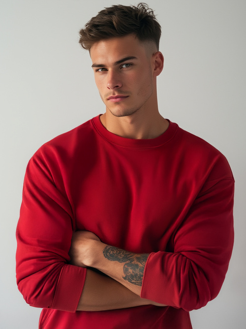 Herren Sweatshirt dunkelrote OZONEE JS/2001-10Z