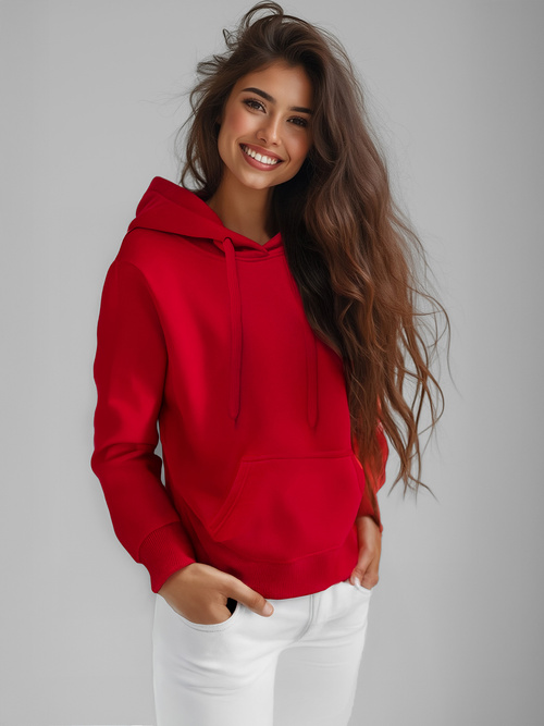 Damen Kapuzenpullover Dunkelrot OZONEE JS/W02Z