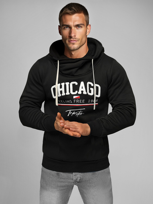 Herren Kapuzenpullover Schwarz OZONEE O/TT30508Z