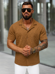 Herren Kurzarmhemd Braun OZONEE O/B2256