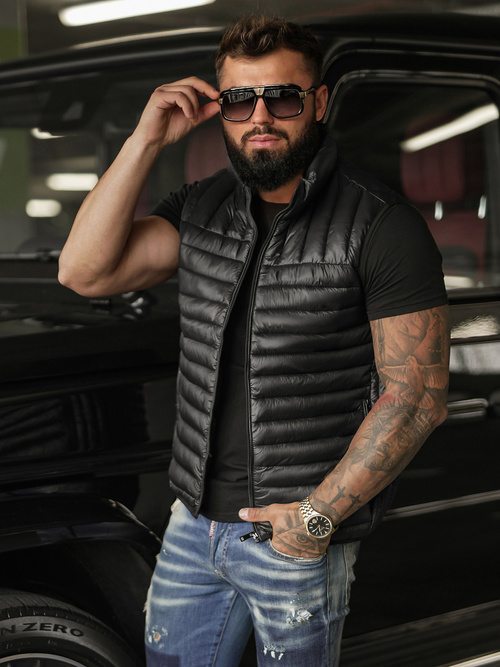 Herren weste schwarz OZONEE JS/16M9298/392BZ