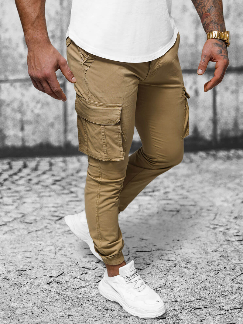Herren Chino Jogger Beige OZONEE NB/MP0202K