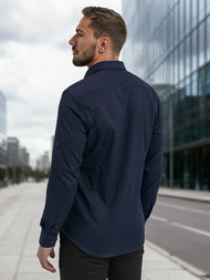 Herren Hemd Dunkelblau OZONEE V/V188