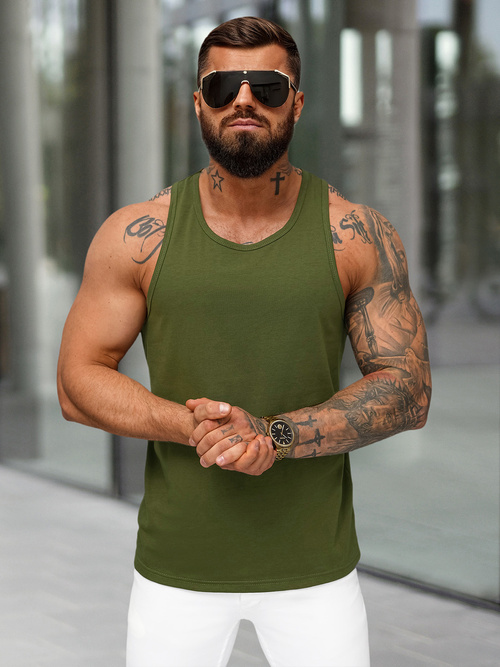 Herren Tank Top Khaki OZONEE JS/99002Z