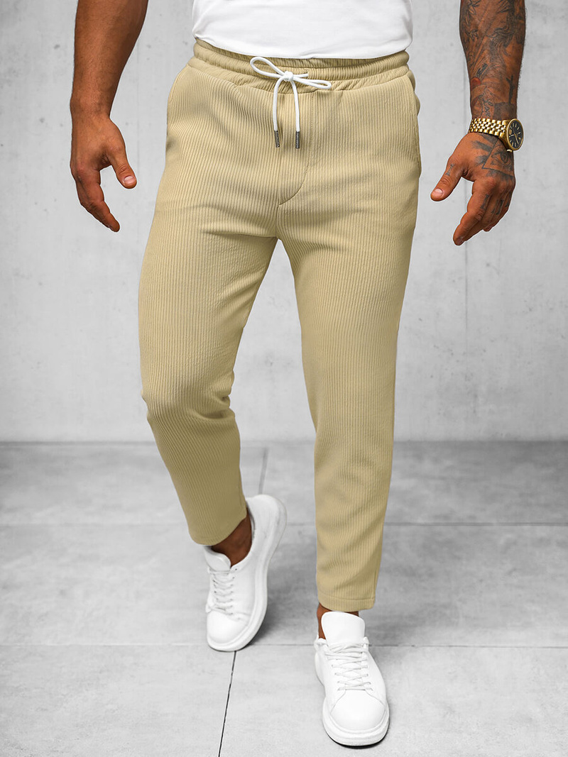 Herren Chino Hose Beige OZONEE O/K963SP