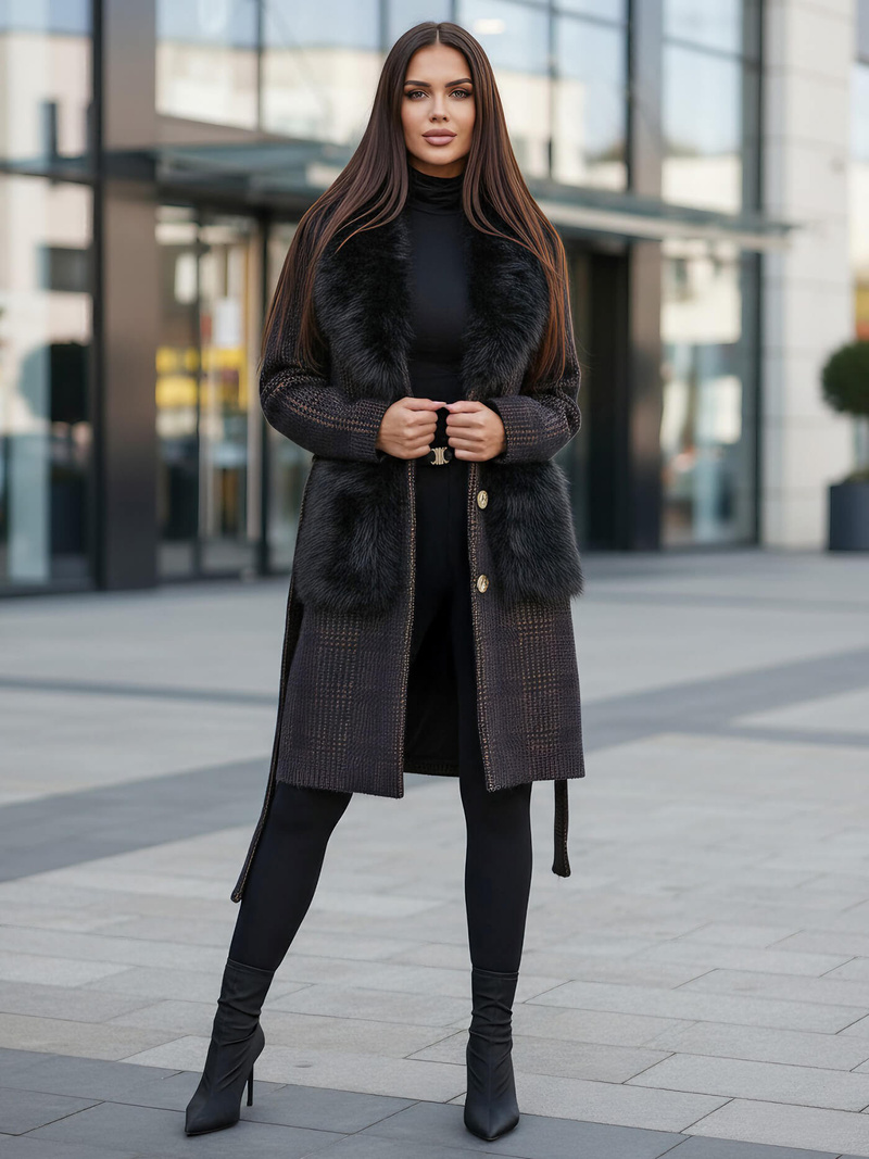 Damen Mantel Schwarz OZONEE JS/53M5200/1Z